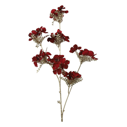 Ramura decorativa Hortensie, bordeaux, 84 cm - SIMONA'S CHRISTMAS
