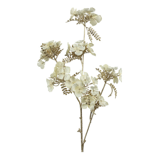 Ramura decorativa Hortensie, crem, 84 cm - SIMONA'S CHRISTMAS