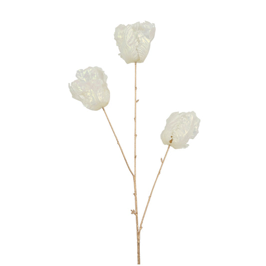 Ramura decorativa Lalea Vivaldi, crem, 85 cm - SIMONA'S CHRISTMAS