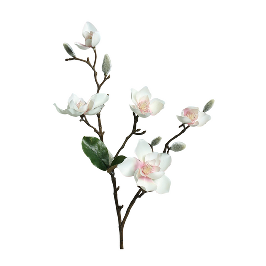 Ramura decorativa Magnolie, alb/roz, 64 cm - SIMONA'S COLLECTION