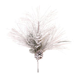 Ramura decorativa Pin Dougal inzapezit, alb, 61 cm - SIMONA'S CHRISTMAS