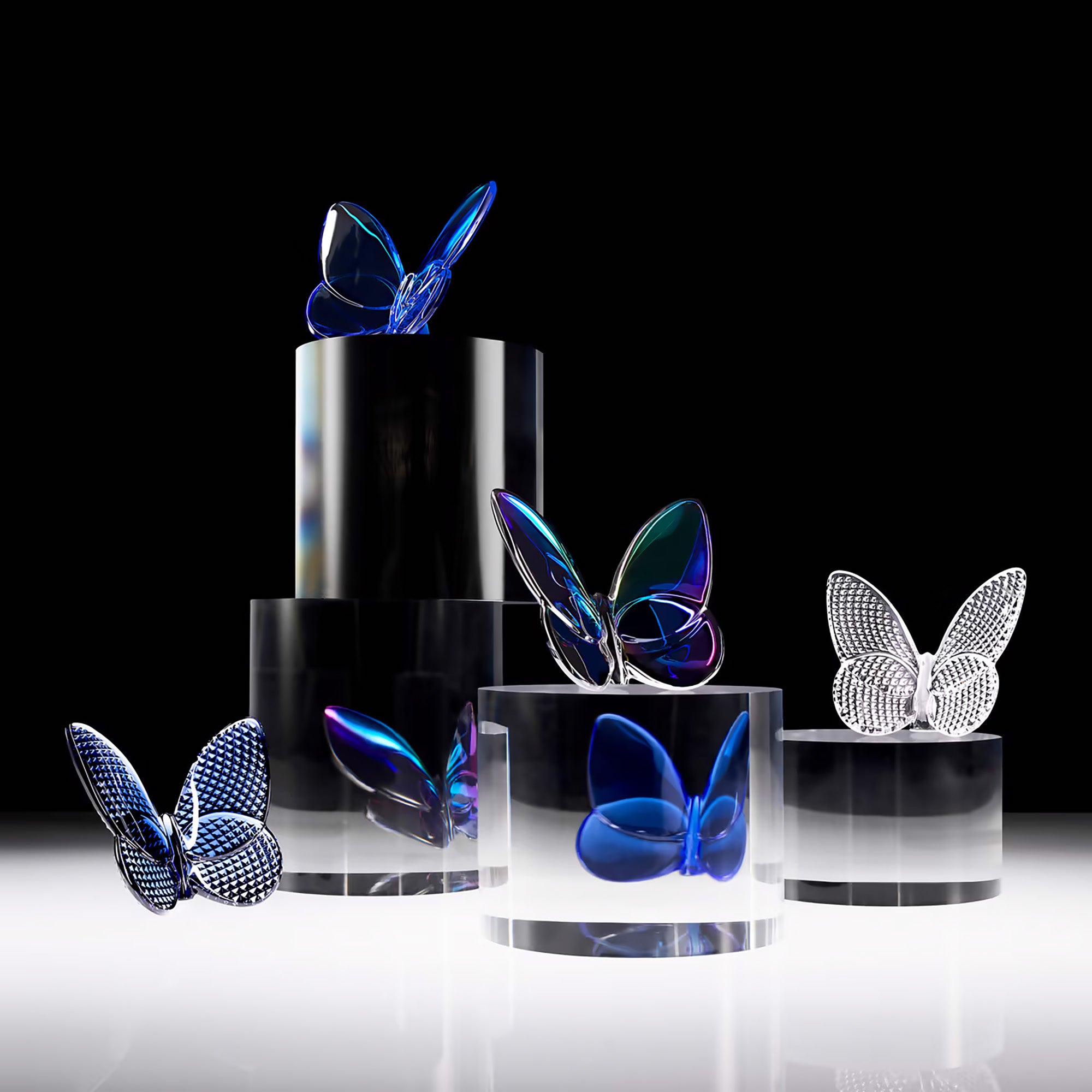 Sculptura din cristal, albastru, Papillon Lucky Butterfly Diamond - BACCARAT
