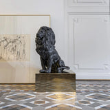 Sculptura din portelan, Matt Black, 43 cm, Majestic Lion by Raul Rubio - LLADRO