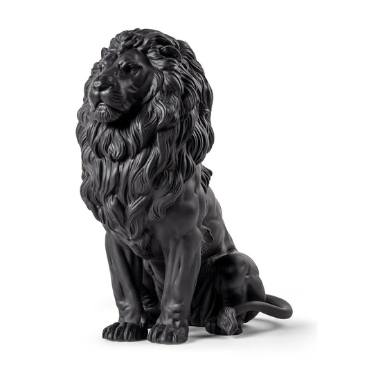 Sculptura din portelan, Matt Black, 43 cm, Majestic Lion by Raul Rubio - LLADRO