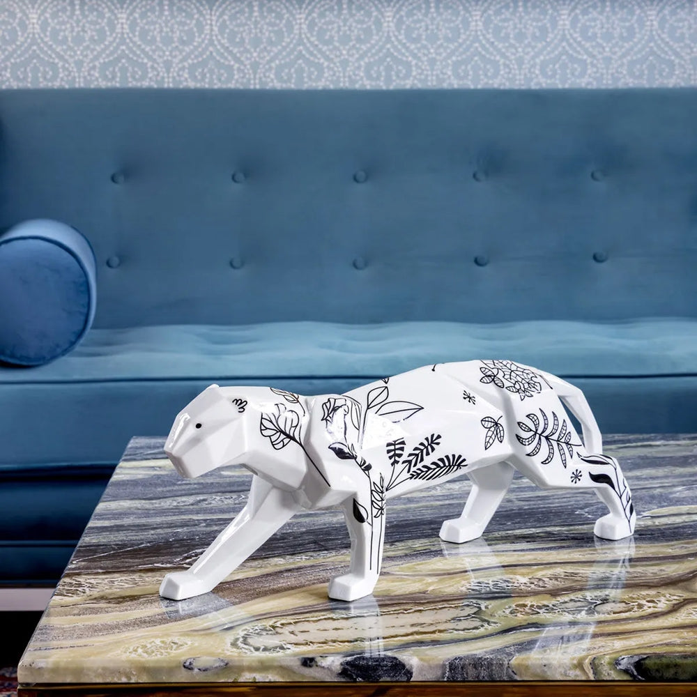 Sculptura din portelan, Pantera Jungle White, Origami - LLADRO