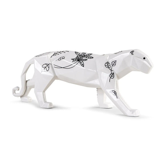 Sculptura din portelan, Pantera Jungle White, Origami - LLADRO