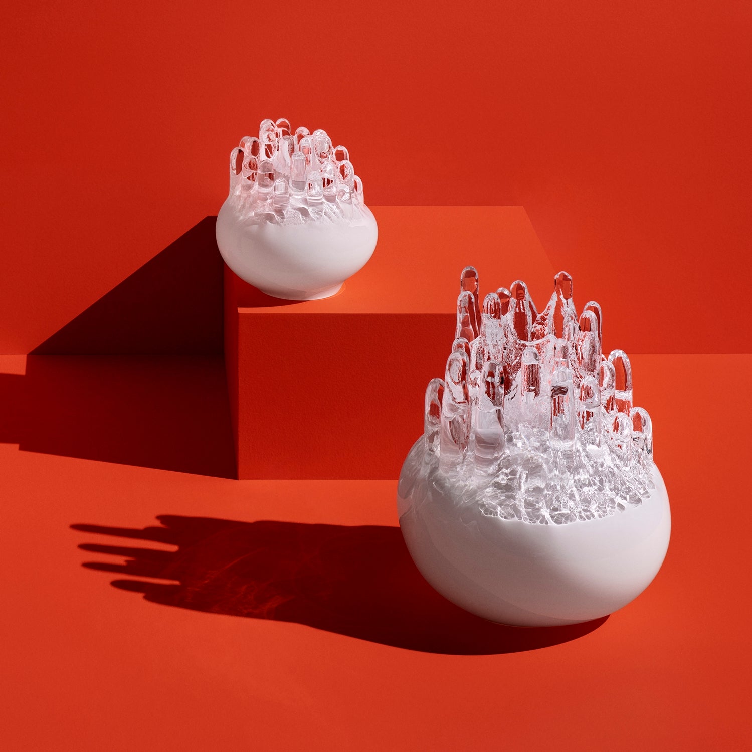 Sculptura din sticla cristalina, White, 20 cm, Polar Votive by Goran Warff - KOSTA BODA
