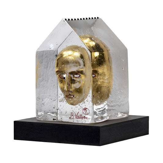 Sculptura My palace Golden head by Bertil Vallien - KOSTA BODA