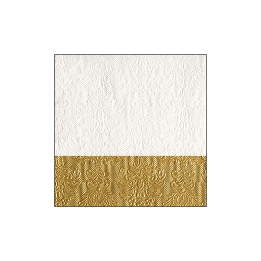 Servetele de masa, 15 buc, 25 x 25 cm, Elegance Dip Gold, SIMONA'S COLLECTION