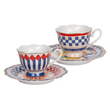 Set 2 cesti pentru cafea si farfurii, portelan, Dolce Vita - BACI MILANO