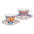 Set 2 cesti pentru ceai si farfurii, portelan, Dolce Vita - BACI MILANO