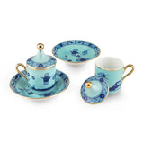 Set 2 cesti pentru espresso si farfurie, 80 ml, Oriente Italiano Iris - GINORI 1735