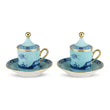 Set 2 cesti pentru espresso si farfurie, 80 ml, Oriente Italiano Iris - GINORI 1735