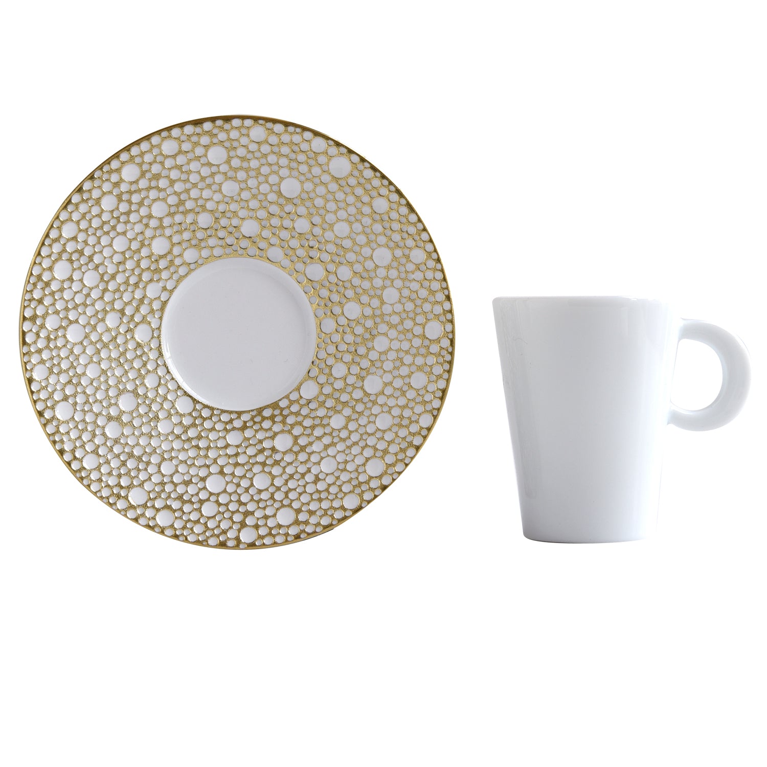 Set 2 cesti pentru espresso si farfurii, Ecume Mordore - BERNARDAUD