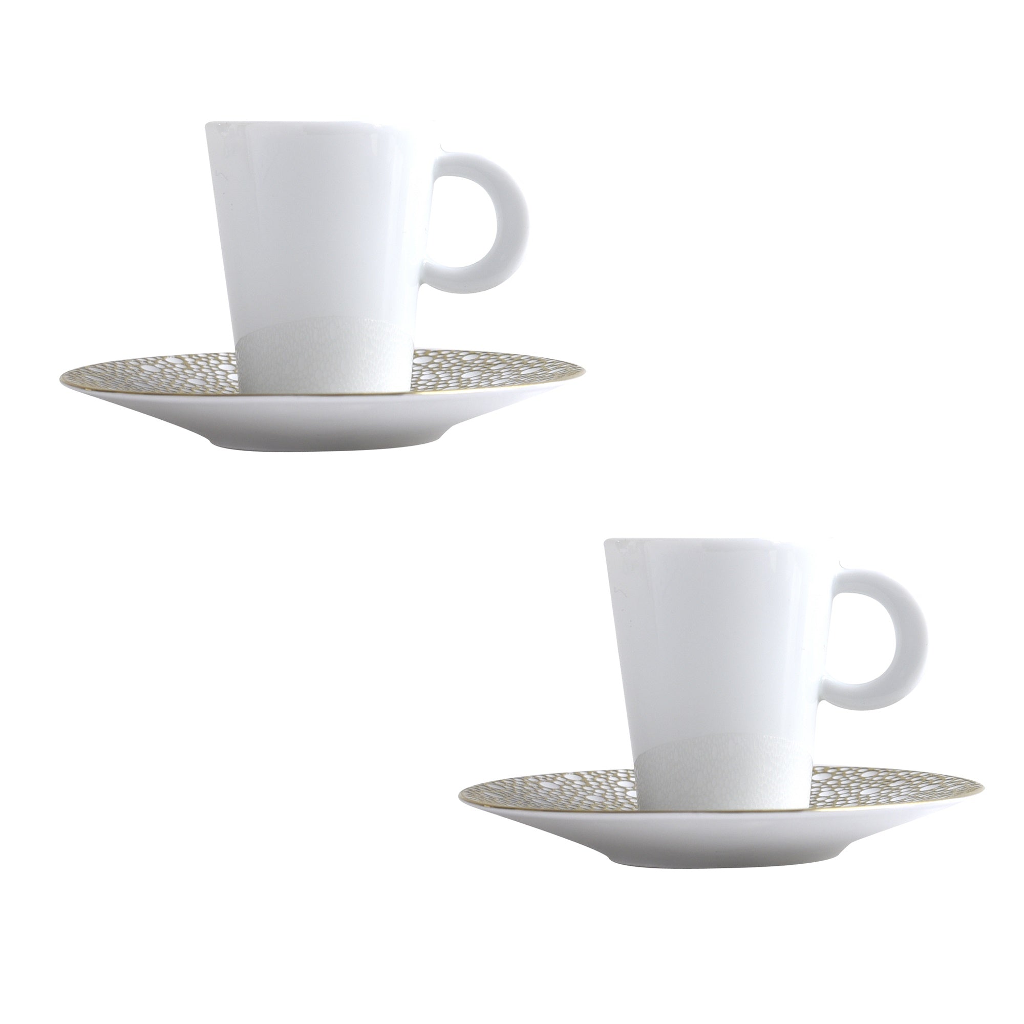 Set 2 cesti pentru espresso si farfurii, Ecume Mordore - BERNARDAUD
