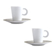 Set 2 cesti pentru espresso si farfurii, Ecume Mordore - BERNARDAUD