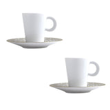 Set 2 cesti pentru espresso si farfurii, Ecume Mordore - BERNARDAUD