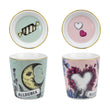 Set 2 cesti pentru espresso si farfurii, portelan, Allegria - BACI MILANO