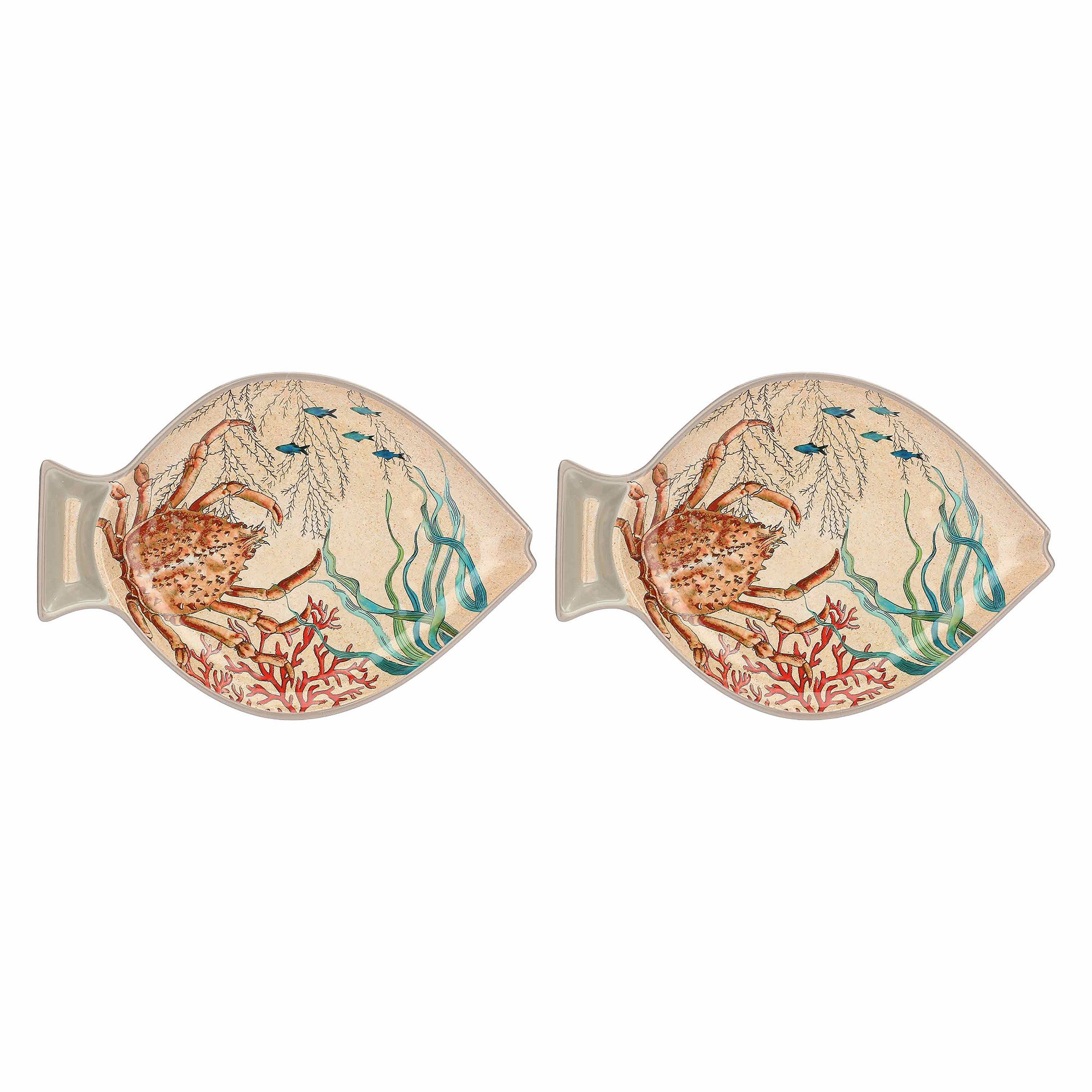 Set 2 farfurii peste, melamina, 33x23 cm, Sea Life - SIMONA'S COLLECTION