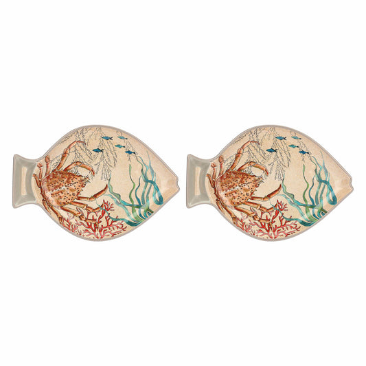 Set 2 farfurii peste, melamina, 33x23 cm, Sea Life - SIMONA'S COLLECTION