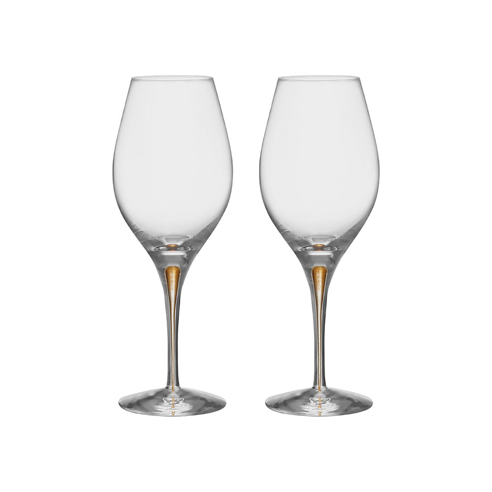 Set 2 pahare pentru vin Balance, Intermezzo Gold by Erika Lagerbielke - ORREFORS