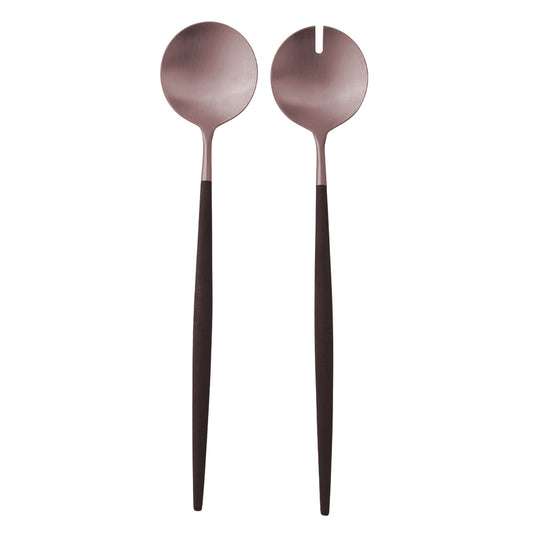 Set 2 piese pentru salata, placat cu aur 18 k, 29 cm, Goa Brown Rose Gold - CUTIPOL