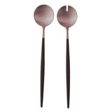 Set 2 piese pentru salata, placat cu aur 18 k, 29 cm, Goa Brown Rose Gold - CUTIPOL