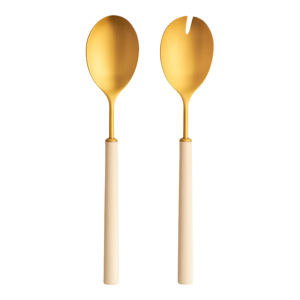 Set 2 piese pentru salata, otel inoxidabil, 24.5 cm, Ebony Ivory Gold - CUTIPOL