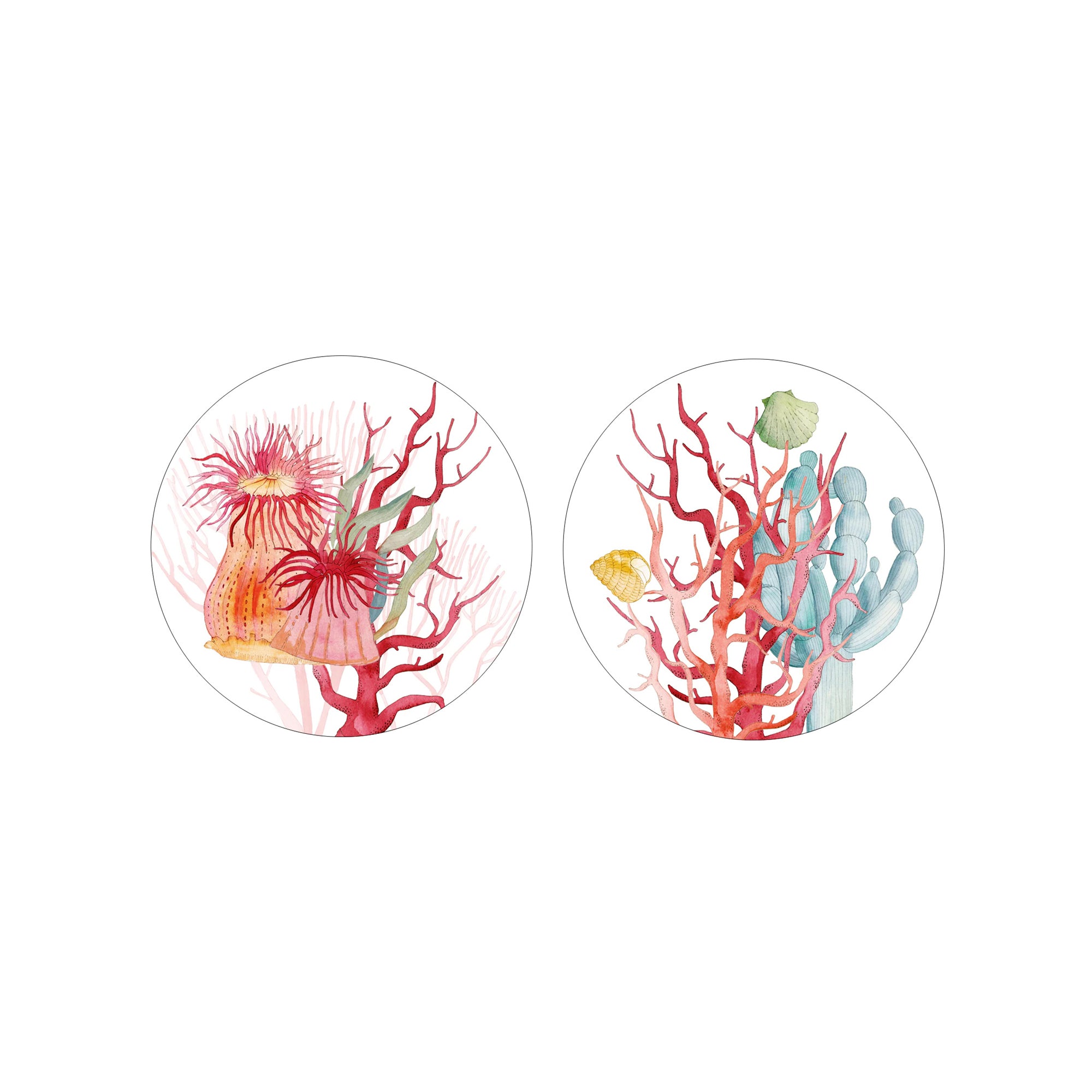 Set 2 suporturi pentru pahare, 10 cm, Corals - NAPKING