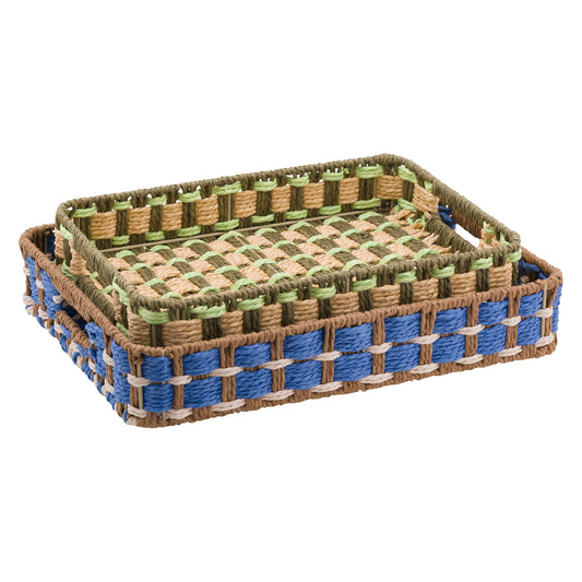 Set 2 tavi, albastru, 33x23/38x29 cm, Incarta - SIMONA'S COLLECTION