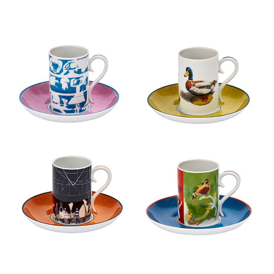 Set 4 cesti de espresso si farfurii Cardenos de Viagem - VISTA ALEGRE