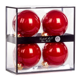 Set 4 globuri decorative, rosu, 10 cm - SIMONA'S CHRISTMAS