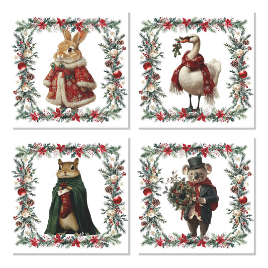 Set 4 servete de masa, 43x43 cm, Xmas Village - NAPKING