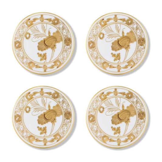 Set 4 suporturi pentru pahar, 9.5 cm, Oriente Italiano Aurium - GINORI 1735