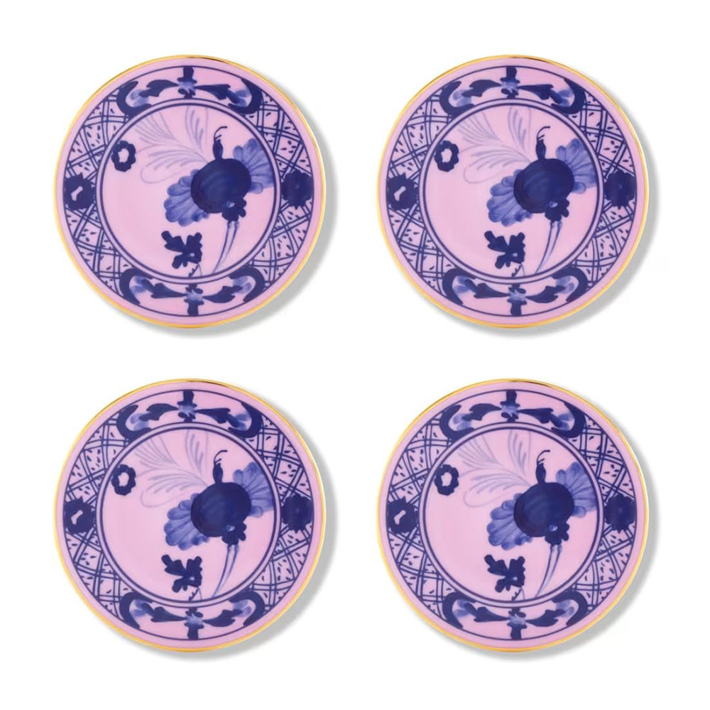 Set 4 suporturi pentru pahar, 9.5 cm, Oriente Italiano Azalea - GINORI 1735
