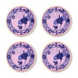 Set 4 suporturi pentru pahar, 9.5 cm, Oriente Italiano Azalea - GINORI 1735