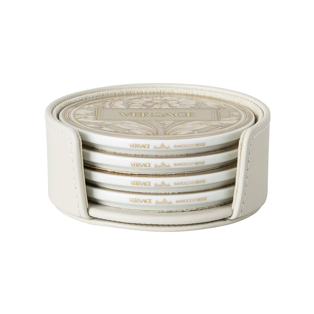 Set 4 suporturi pentru pahar, Barocco Beige - VERSACE