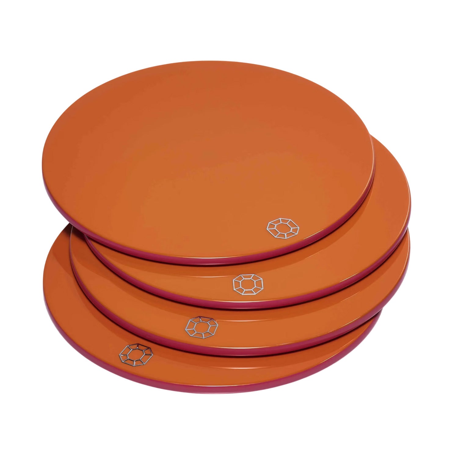 Set 4 suporturi pentru pahare, Orange, 11 cm, Octogone - BACCARAT