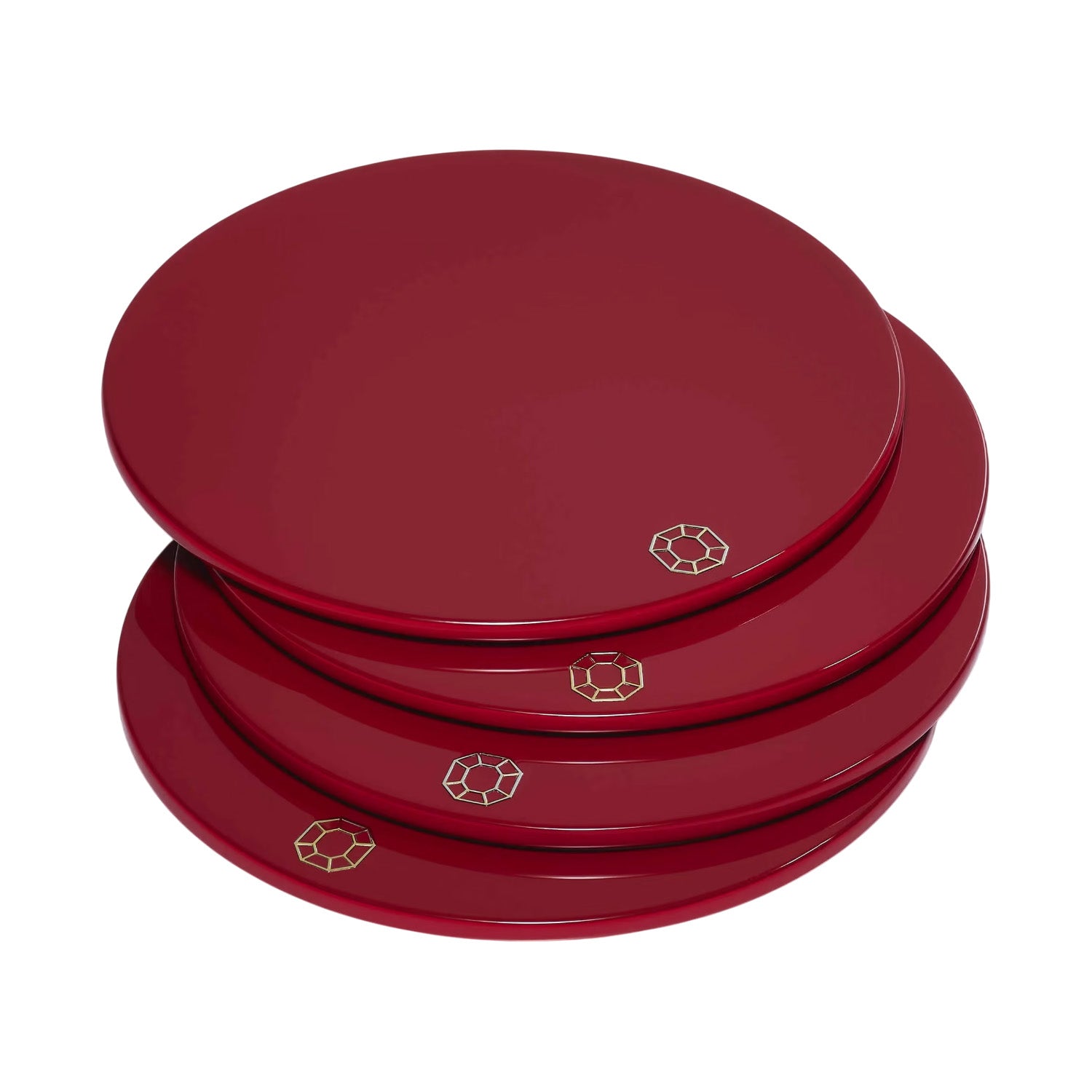 Set 4 suporturi pentru pahare, Red, 11 cm, Octogone - BACCARAT