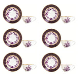 Set 6 cesti pentru ceai si farfurii, 200 ml, Prunus - BERNARDAUD