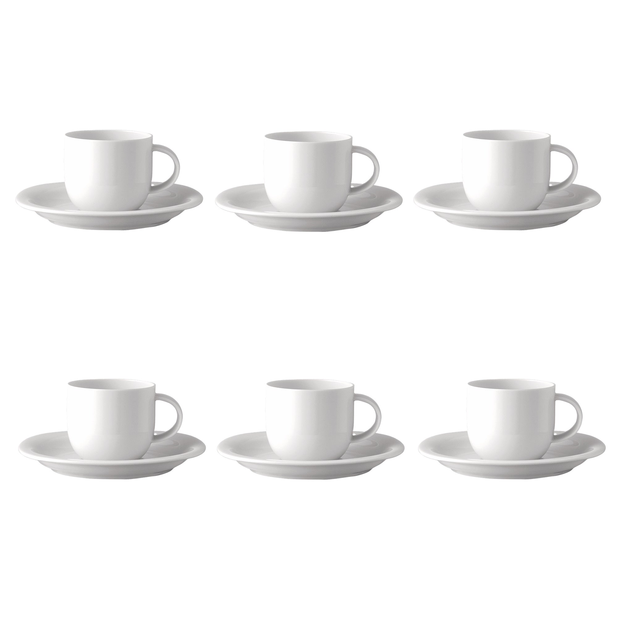 Set 6 cesti si farfurii pentru espresso, Suomi White - ROSENTHAL