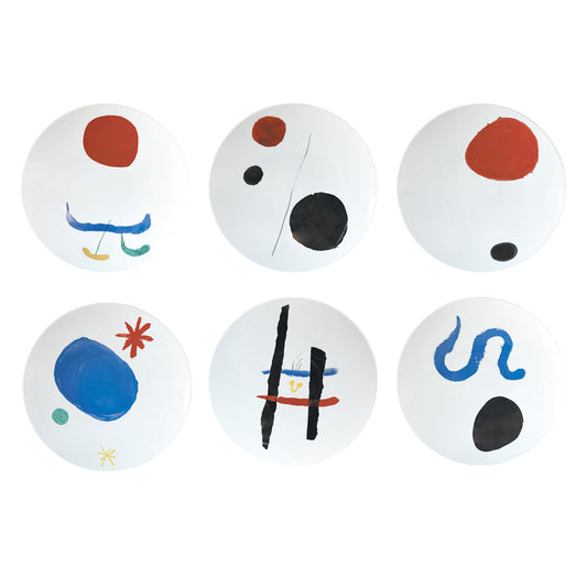 Set 6 farfurii din portelan, 14 cm, A Toute Epreuve by Joan Miro - BERNARDAUD