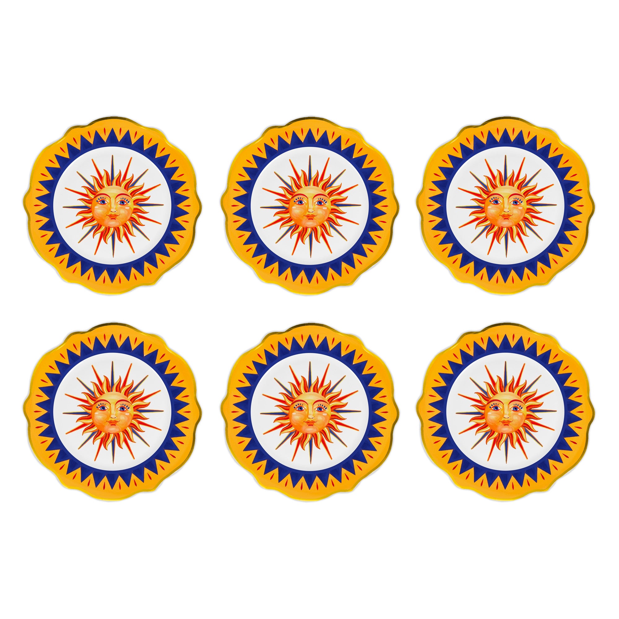 Set 6 farfurii pentru cina Sun, portelan, 27 cm, Dolce Vita - BACI MILANO