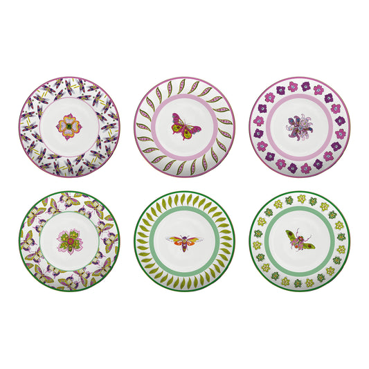 Set 6 farfurii pentru desert, portelan, Amazzonia - BACI MILANO