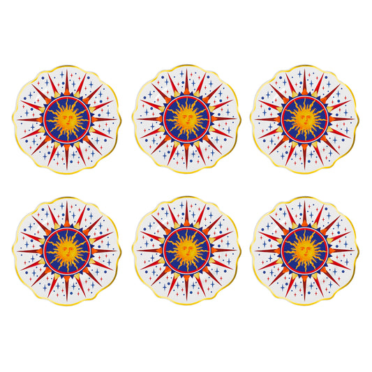 Set 6 farfurii pentru desert Sun, portelan, 21 cm, Dolce Vita - BACI MILANO