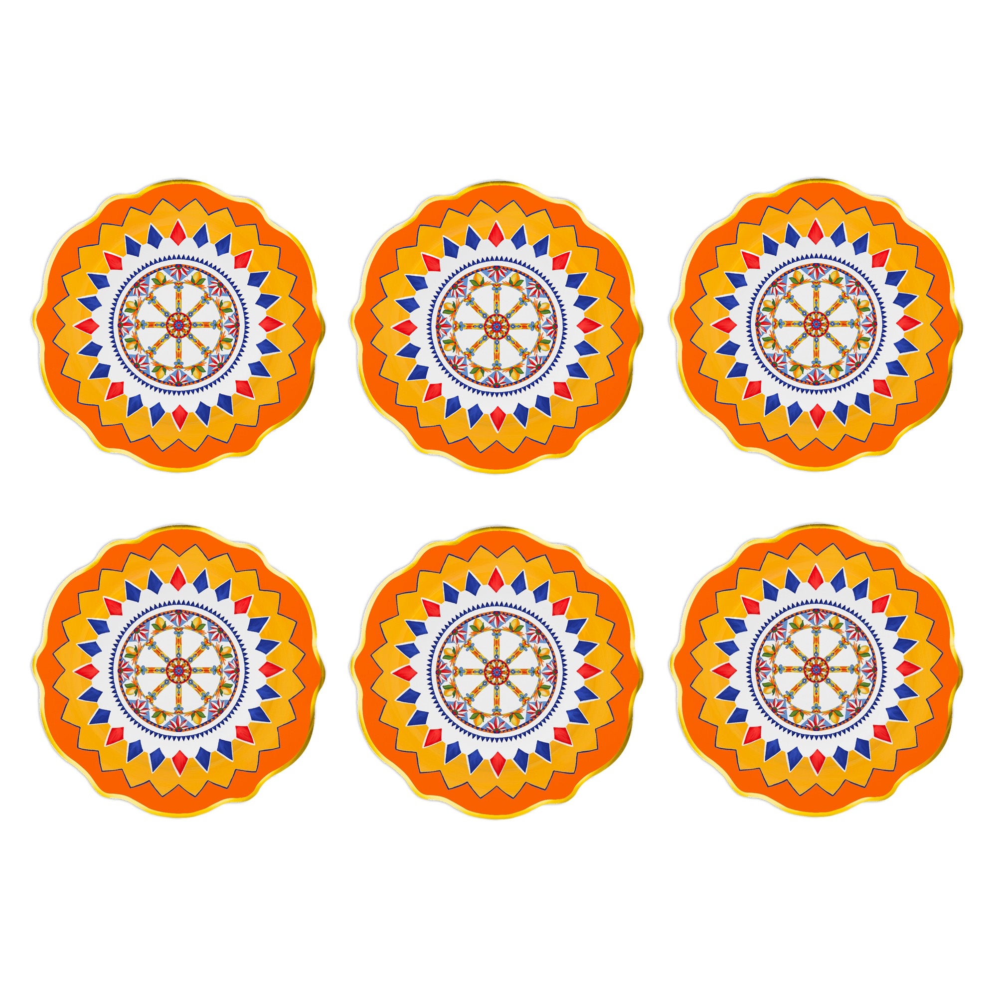 Set 6 farfurii pentru desert Wheel, portelan, 21 cm, Dolce Vita - BACI MILANO