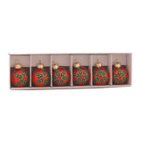 Set 6 globuri decorative Catriona, rosu/verde, 4 cm - SIMONA'S CHRISTMAS