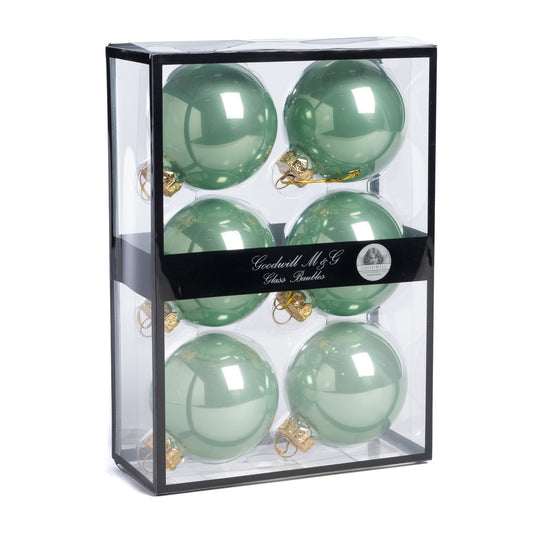 Set 6 globuri decorative, vernil, 7 cm - SIMONA'S CHRISTMAS