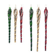 Set 6 ornamente pentru brad, Turturi, rosu/verde/auriu, 20/25 cm - SIMONA'S CHRISTMAS