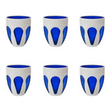 Set 6 pahare pentru apa, acril alb/albastru Aqua - BACI MILANO